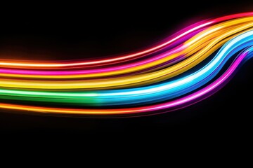 Fototapeta premium Colorful neon light trails in motion