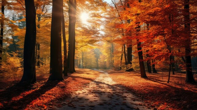 trees autum leaves