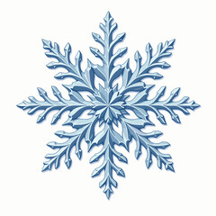 Intricate snowflake design with sharp edges, minimalistic symmetry