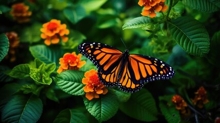 Obraz premium monarch orange and green