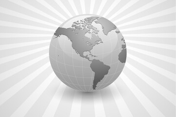 Abstract business background, white gray with earth globe.