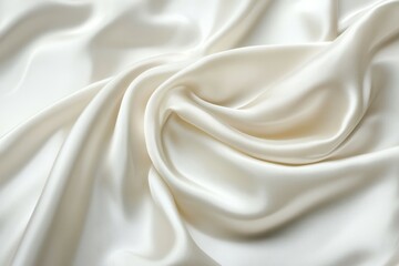 Obraz premium Smooth white silk folds on fabric surface. Neural network AI generated