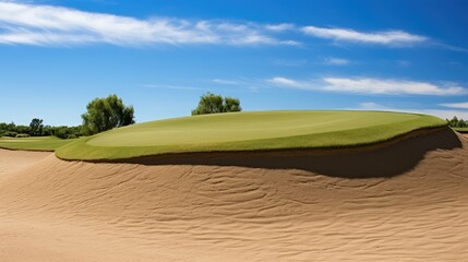 Fototapeta premium trap golf course blue sky