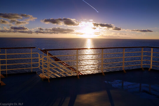 Blue Cruise Sunset from Ship