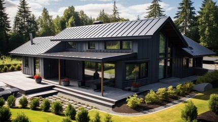 modern house roof metal