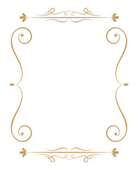 Isolated Vintage Frame. Antique border on white background. Vector illustration