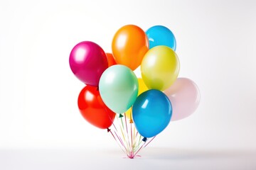 Birthday balloons white background anniversary celebration.