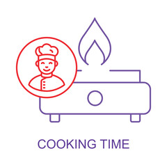 Vector icon for Recipe Accuracy. Combines kitchenware and timing for cooking instructions.