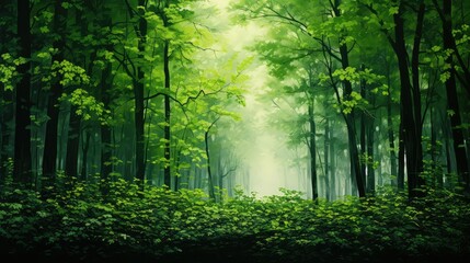 Obraz premium shades green tree leaves