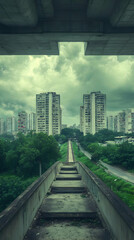 Naklejka premium Urban Decay Concrete Steps Illustration