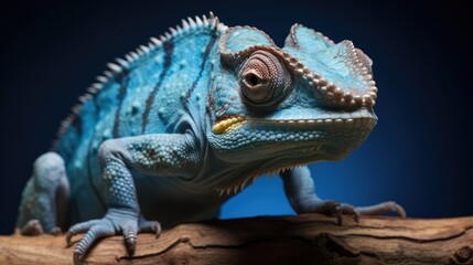 Obraz premium process blue chameleon