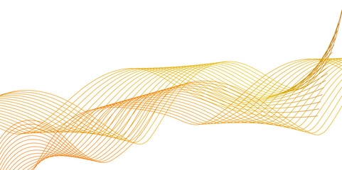 Abstract wavy lines flowing curve gradient color on transparent background. Vector background.