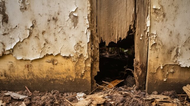 wood house termite damage
