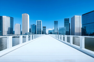 Modern Cityscape Bridge Illustration