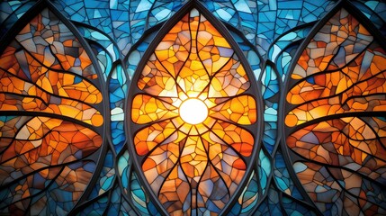 sunphoto stained glass sunset