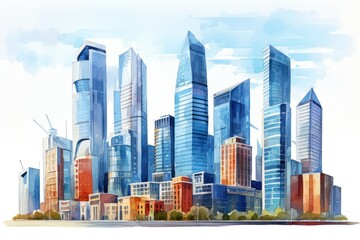 Naklejka premium Metropolis skyscraper building city.