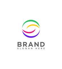 Fototapeta premium Abstract Colorful Brand Logo Design with Slogan