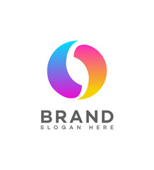 Obraz premium Abstract Colorful Gradient Circle Brand Logo Design
