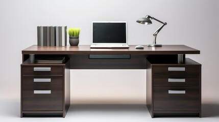 sleek desk with drawers
