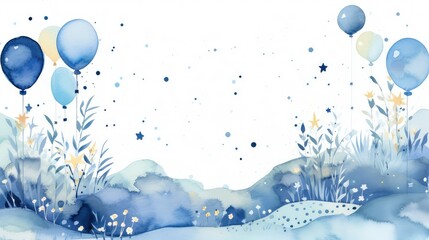 whimsical blue birthday card