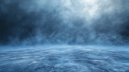 Naklejka premium Ethereal Ice Landscape with Mysterious Fog A Chilling Scene of Frozen Beauty and Mystery