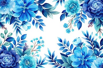 Fototapeta premium Serene Blue Watercolor Floral Religious Backdrop - High Resolution Stock Photo