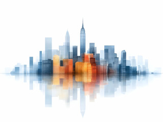 Fototapeta premium Modern City Skyline Illustration