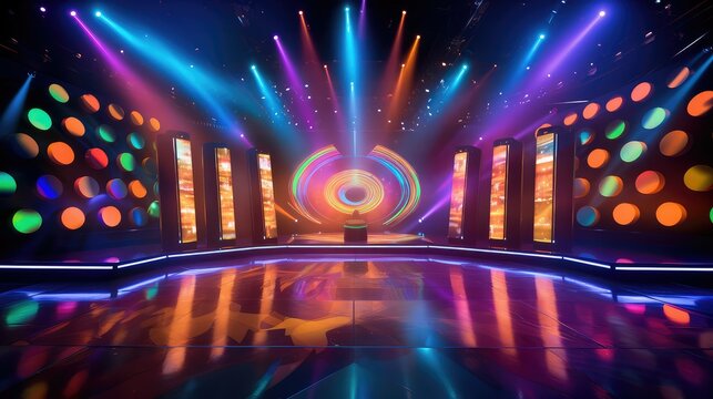 vibrant game show lights