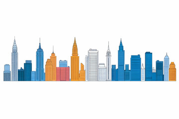 Fototapeta premium Cityscape Illustration Skyline Buildings