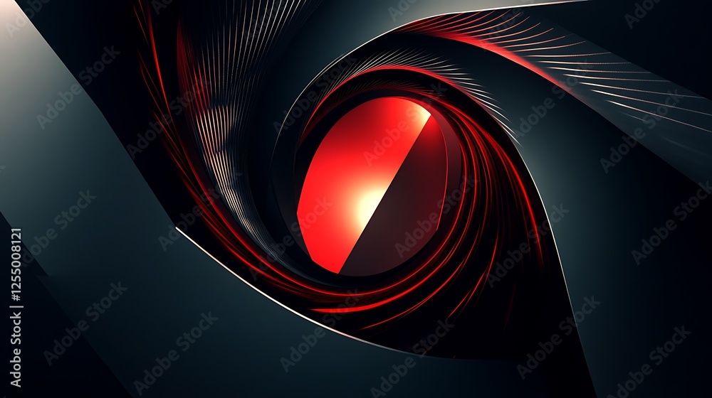 Aufkleber Abstract swirling vortex of dark and red lines.  Possible use for a digital design background