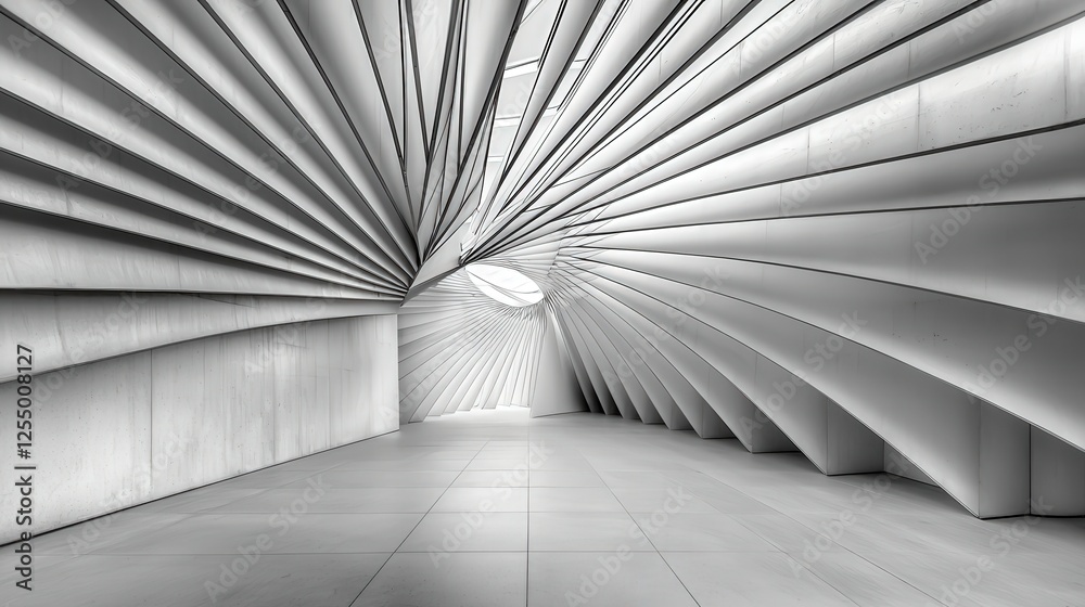 Leinwandbilder Dynamic architectural lines creating depth in modern space urban setting photography minimalist wide angle design concept