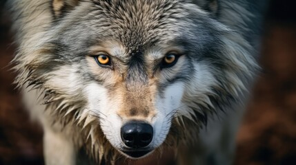 Fototapeta premium intense silver wolf