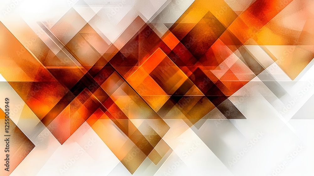 Poster dynamic overlapping triangles in warm shades of orange and brown abstract art digital design modern 
