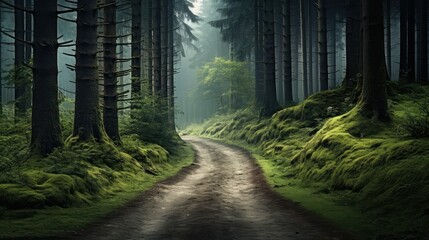 Fototapeta premium divergence two roads diverged