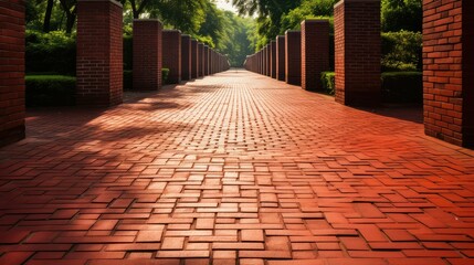 Obraz premium pathway red brick seamless