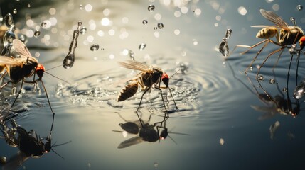 stagnant mosquito in water