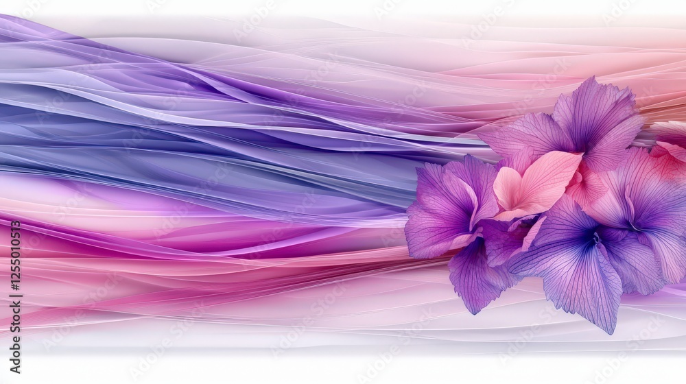 Poster soft horizontal lines in gradients of purple and pink abstract artwork digital art elegant design ae