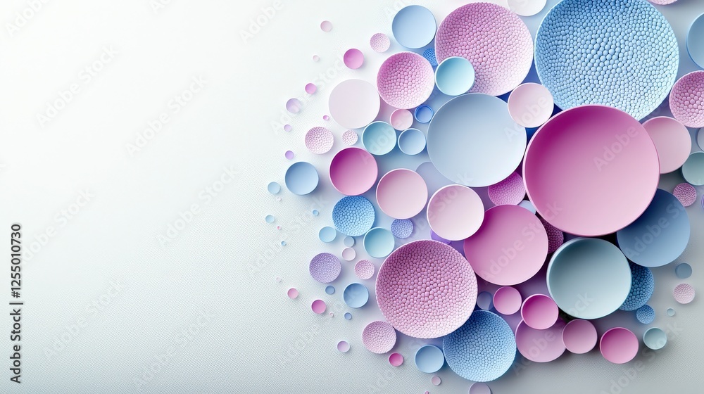 Poster soft overlapping pastel circles abstract art contemporary design digital graphics close-up visual ha