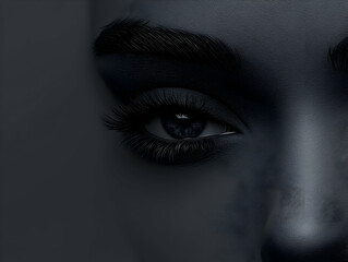 Dark Monochrome Eye 3D Illustration