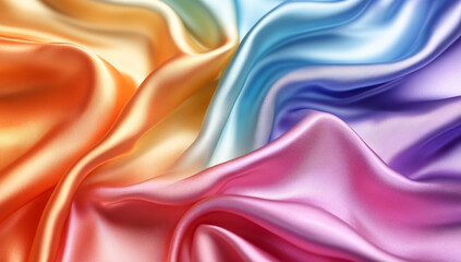 Obraz premium Abstract colorful wavy background with shiny iridescent liquid texture