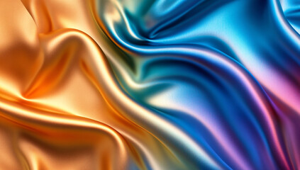 Obraz premium Abstract colorful wavy background with shiny iridescent liquid texture