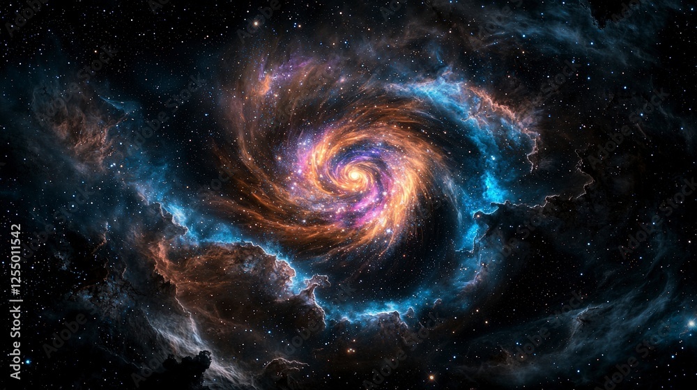 Aufkleber stars rotating in circular motion deep space astrophotography cosmic environment awe-inspiring viewp
