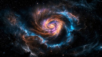 Stars rotating in circular motion deep space astrophotography cosmic environment awe-inspiring viewpoint galactic concept