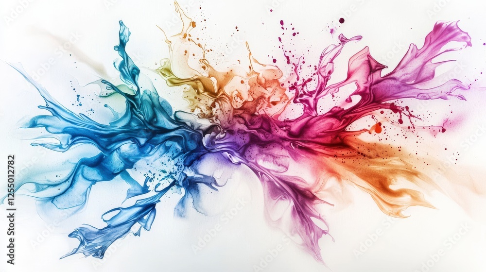 Poster watercolor blending art displaying soft flowing colors art studio digital artwork creative space abs