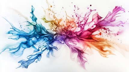 Obraz premium Watercolor blending art displaying soft flowing colors art studio digital artwork creative space abstract concept