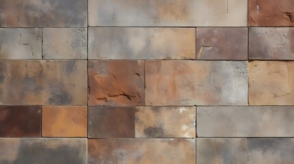 Fototapeta premium Textured Stone Wall Background Rustic Brown Gray and Beige Tiles