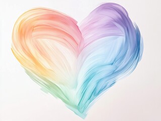 Obraz premium Transparent Rainbow Heart with Flowing Layers 