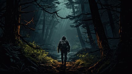 Obraz premium trek black hiking