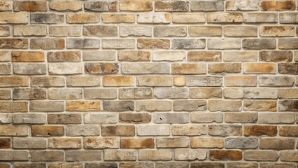 Obraz premium A Textured Wall of Brown and Beige Bricks, Showing a Classic Brickwork Pattern, Ideal for Backgrounds and Design Projects