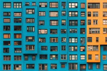 Teal and Orange Building Exterior Illustration